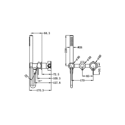 Mecca Shower Mixer | Diverter System | Separate Back Plate