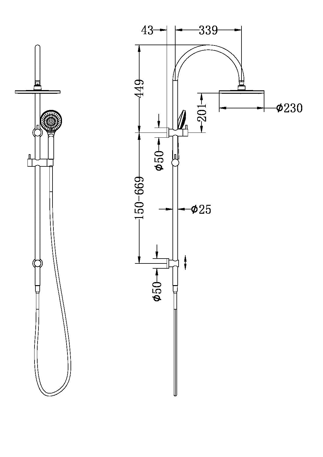 Mecca Twin Shower | Air Shower | Round