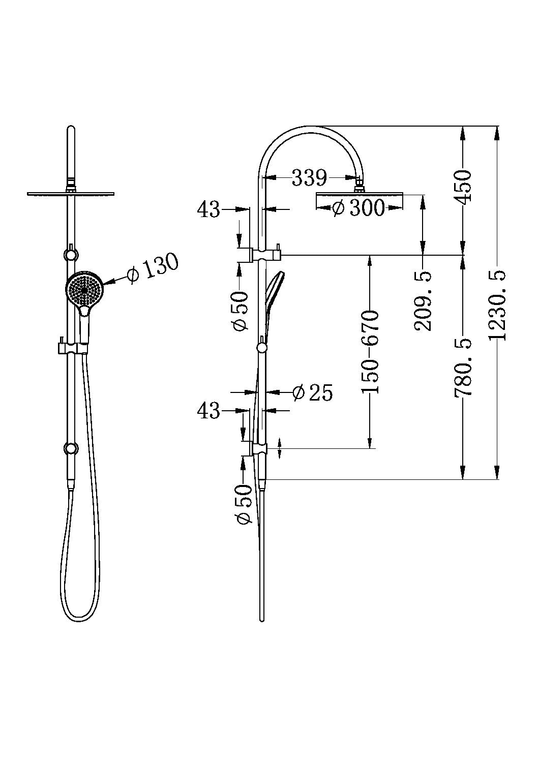 Mecca Twin Shower Set | Air Shower II | Round