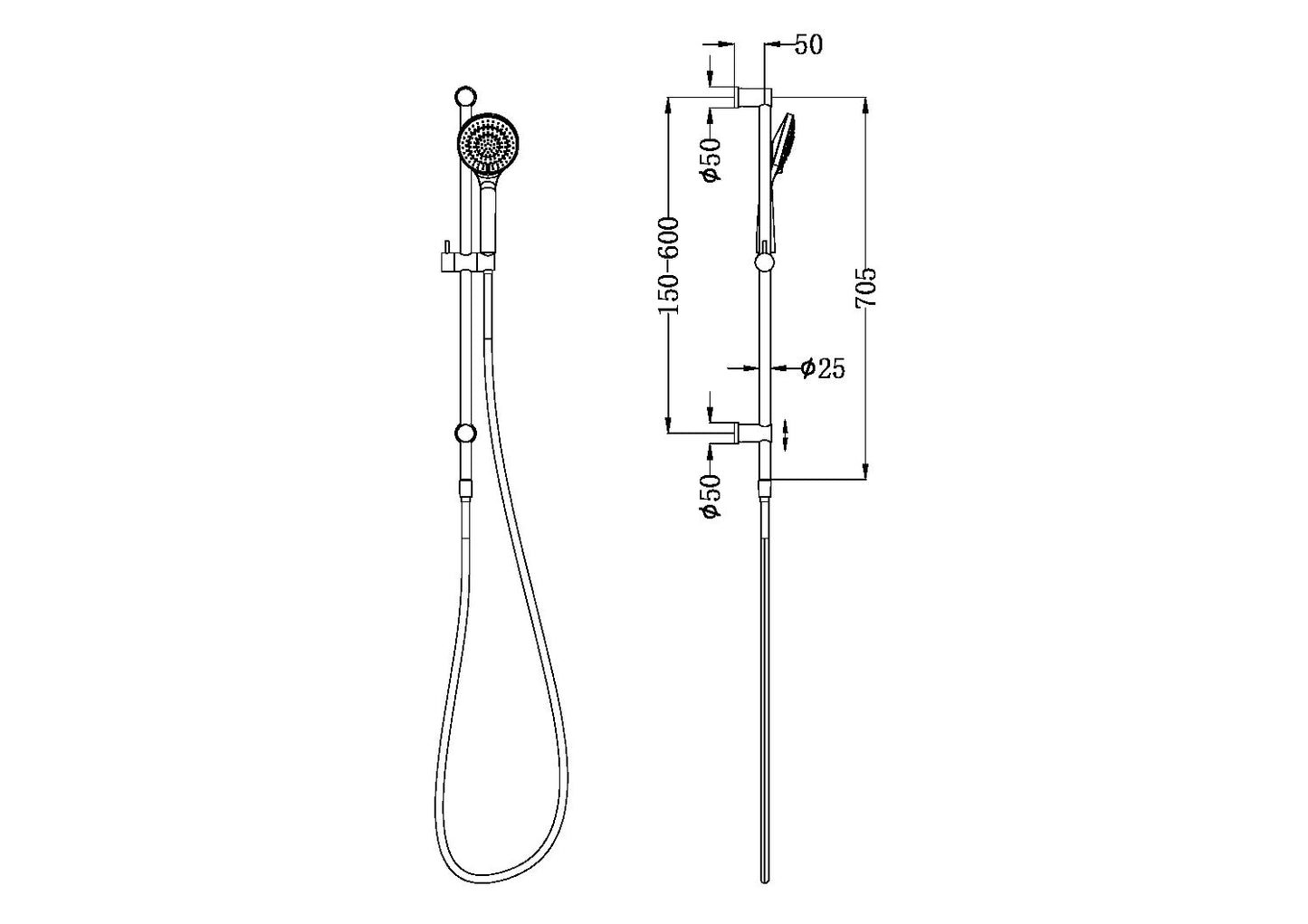 Mecca Shower Rail | Air Shower