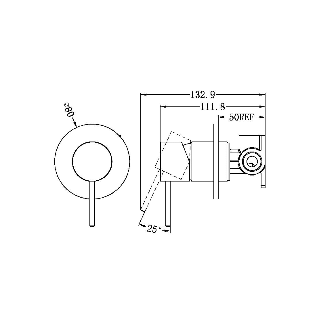 Mecca Shower Mixer | 80mm Plate