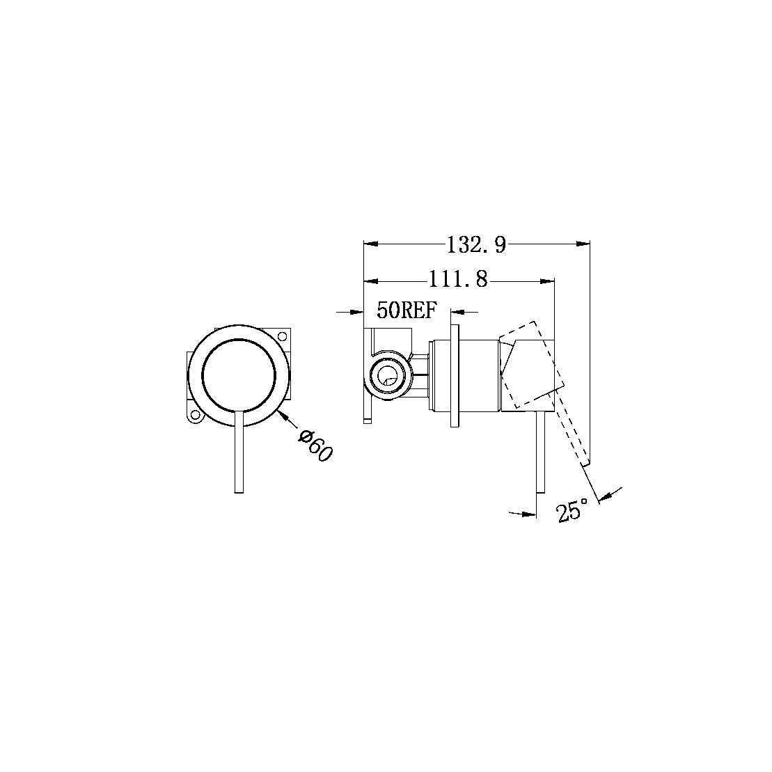 Mecca Shower Mixer | 60mm Plate