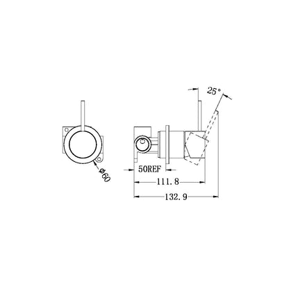 Mecca Shower Mixer | Handle Up | 60mm Plate