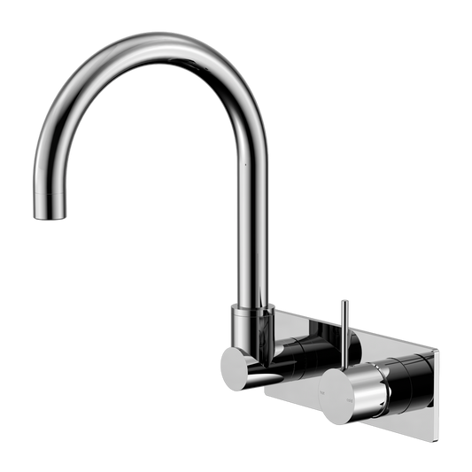 Mecca Wall Basin/Bath Mixer | Swivel Spout | Handle Up