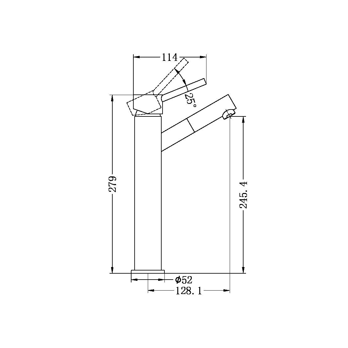 Dolce Basin Mixer | Tall | Angle Spout