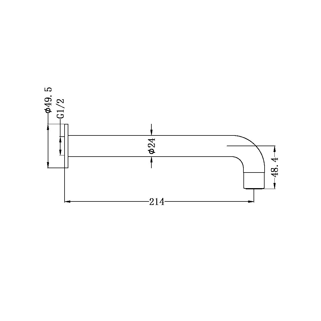 Dolce Basin/Bath Spout | 215mm