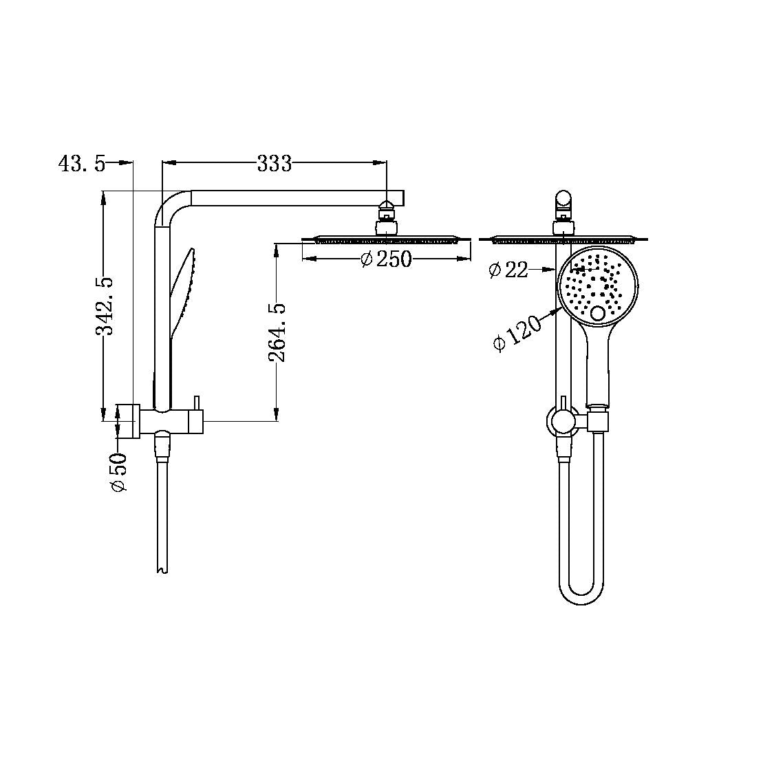 Dolce/Mecca 2 in 1 Shower | Round