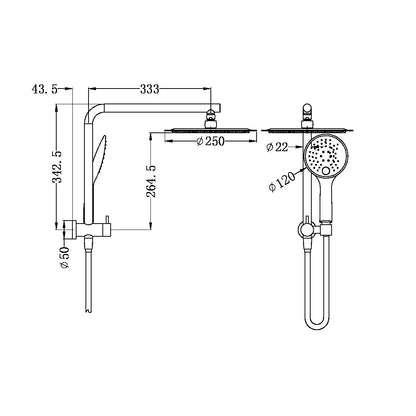 Dolce/Mecca 2 in 1 Shower | Round