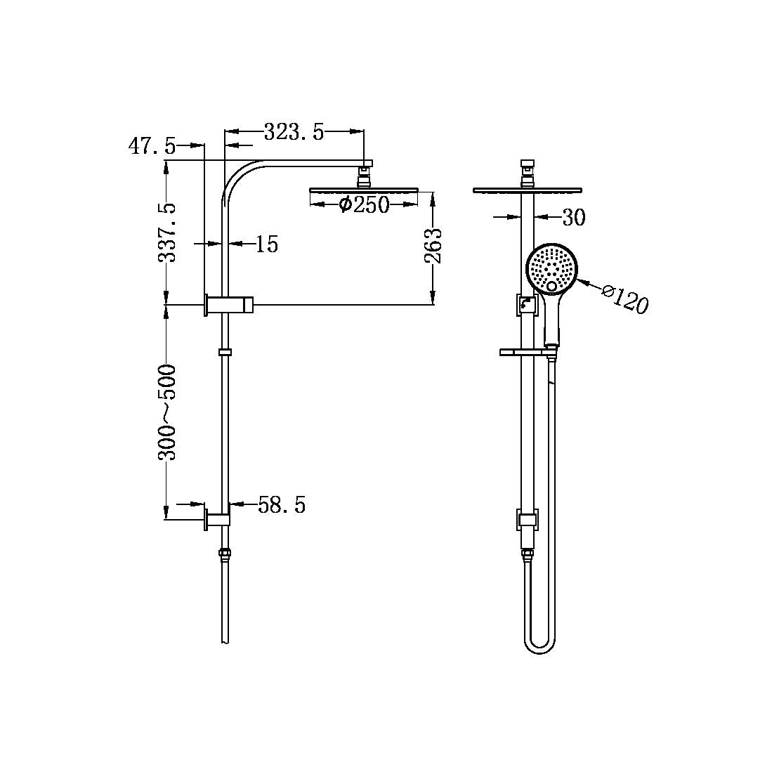 Bianca Shower Set | Round