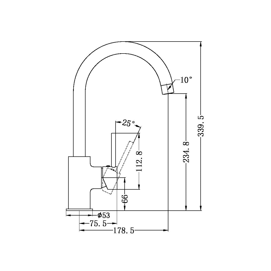 Dolce Kitchen Mixer | Gooseneck