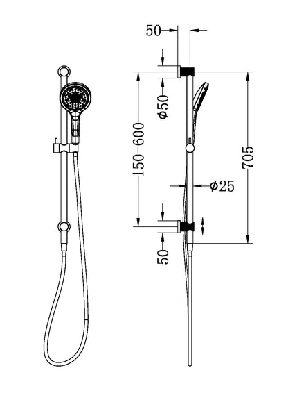 Opal Shower Rail | Air Shower II