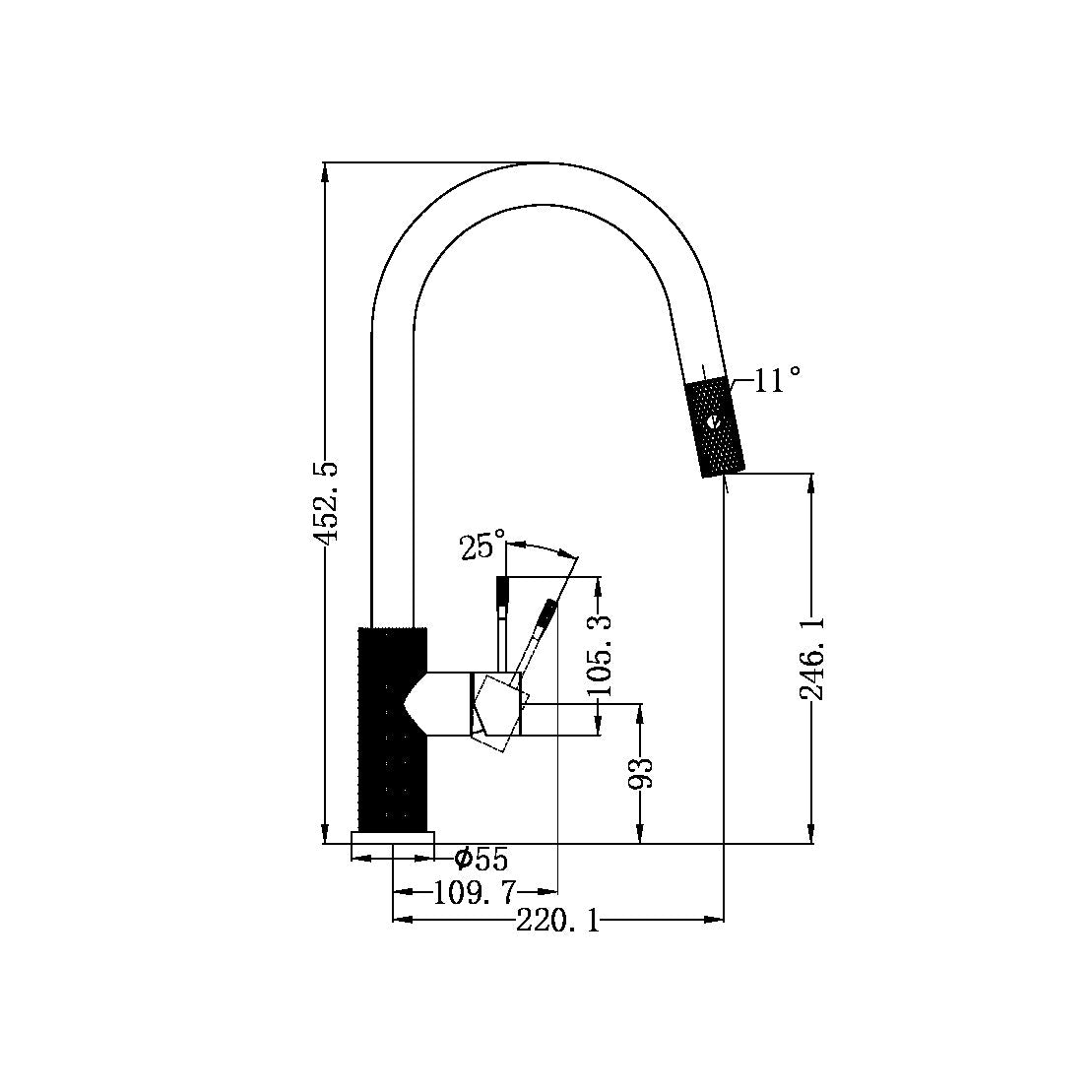 Opal Pull Out Sink Mixer | Veggie Spray