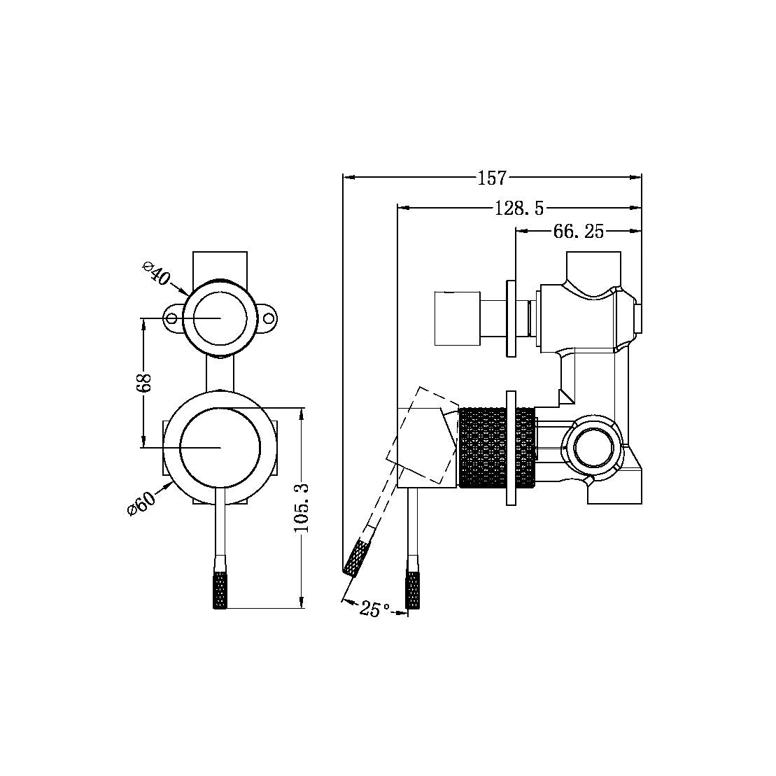 Opal Shower Mixer | Diverter | Separate Plate