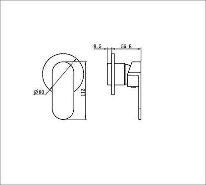 Ecco Shower Mixer | 80mm Round Back Plate