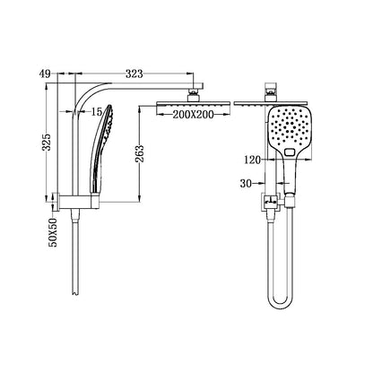 Celia 2 in 1 Shower | Square