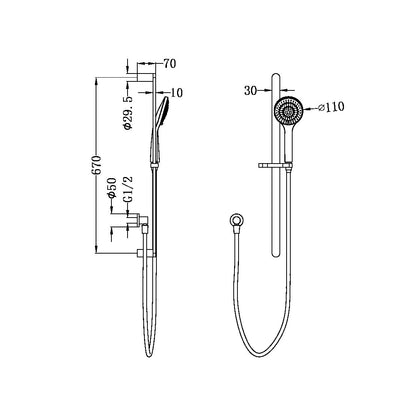 Bianca/Ecco Shower Rail | Air Shower