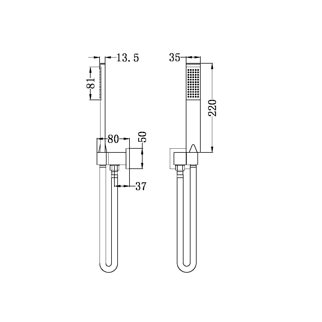 Square Shower Bracket | Slim