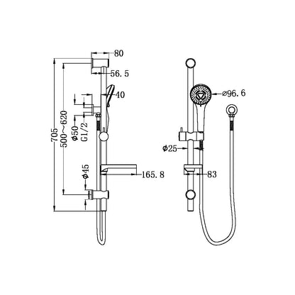 Builder Budget Shower Rail | High Traffic | Chrome