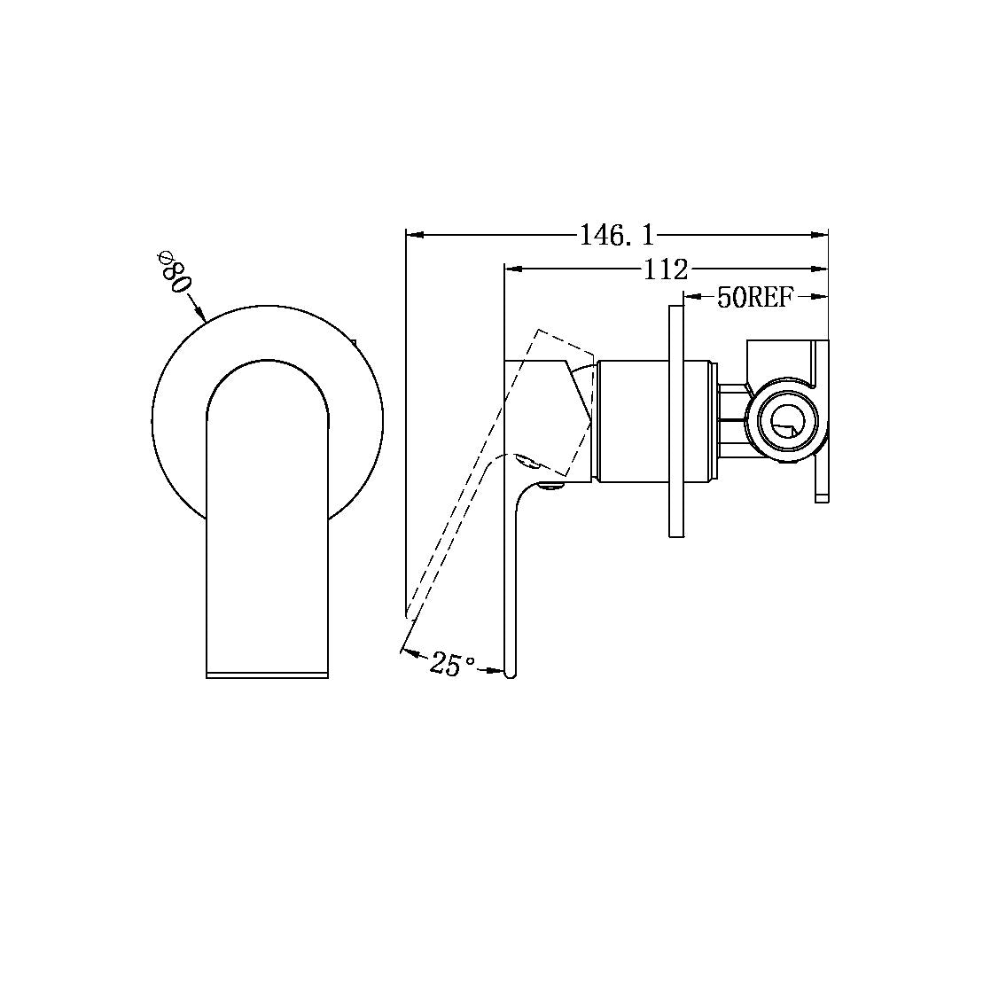 Bianca Shower Mixer | 60/80mm Round Plate