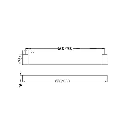 Celia Towel Rail | Single | 600mm/800mm