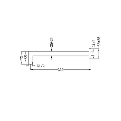 Square Shower Arm | 340mm