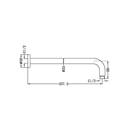 Round Shower Arm | 330mm and 500mm