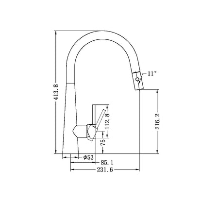 Dolce Pull Out Sink Mixer | Veggie Spray