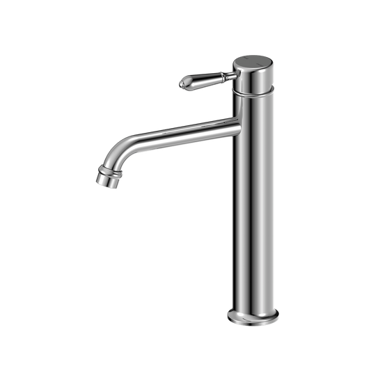 York Straight Basin Mixer | Tall | Metal Lever