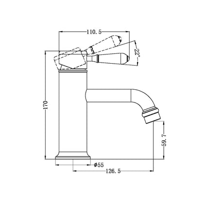 York Straight Basin Mixer | Metal Lever