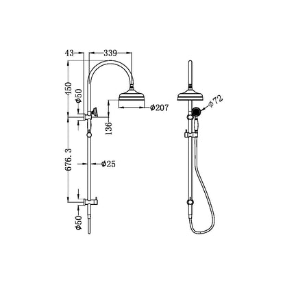 York Twin Shower | Metal Hand Shower