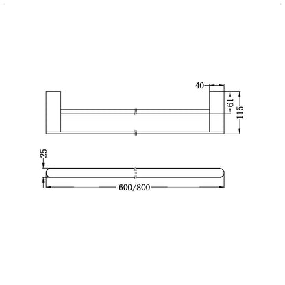 Bianca Towel Rail | Double | 600/800mm