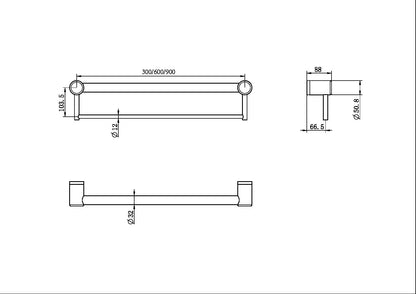 Mecca Care Grab Rail | Towel Holder | 32mm | 300/600/900mm