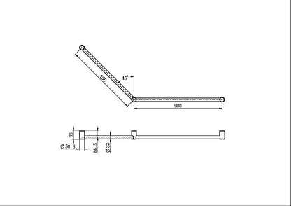 Mecca Care Grab Rail Set | 32mm DDA | 45 Degree | 750x900mm