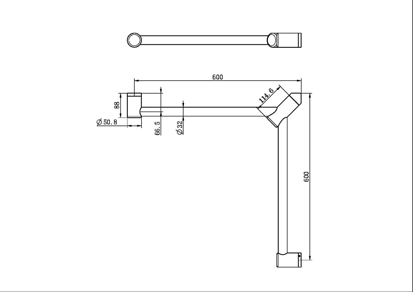 Mecca Care Grab Rail | Wrap Around Corner | 600x600mm