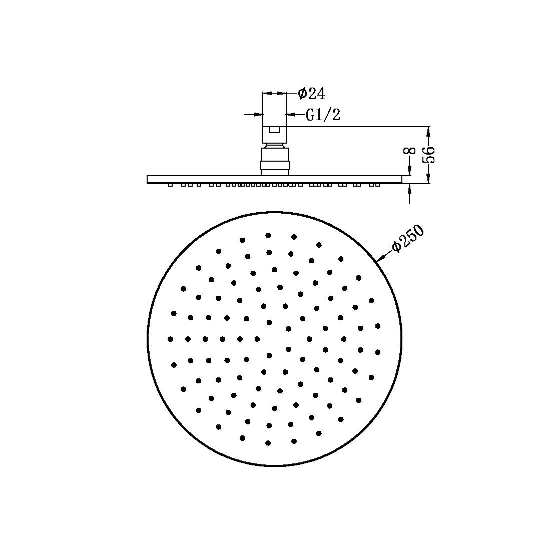 Round Shower Head | 250mm