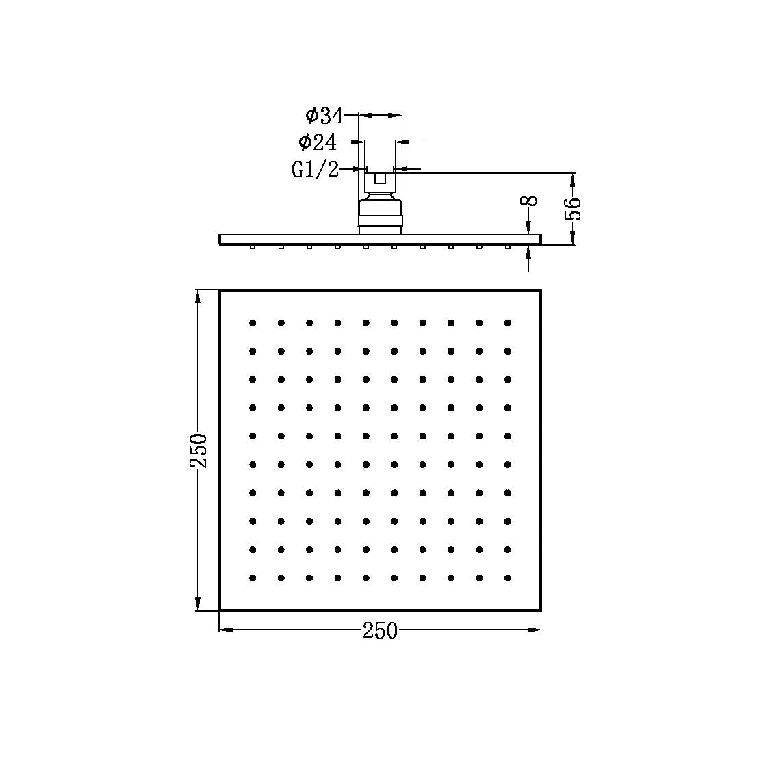 Square Shower Head |250mm