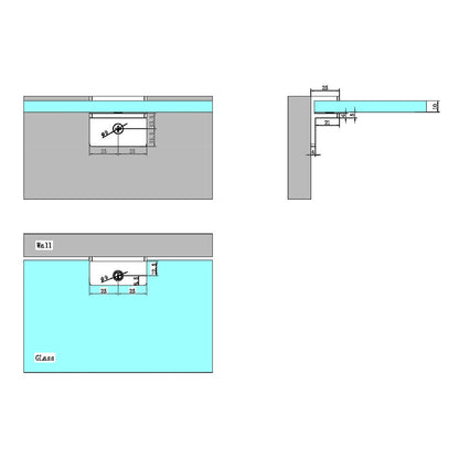 Shower F Bracket | Glass to Floor or Wall | 10mm Glass