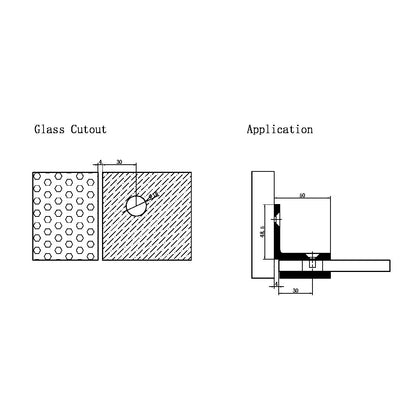 90 Degree Bracket | Glass to Wall | 10mm Glass