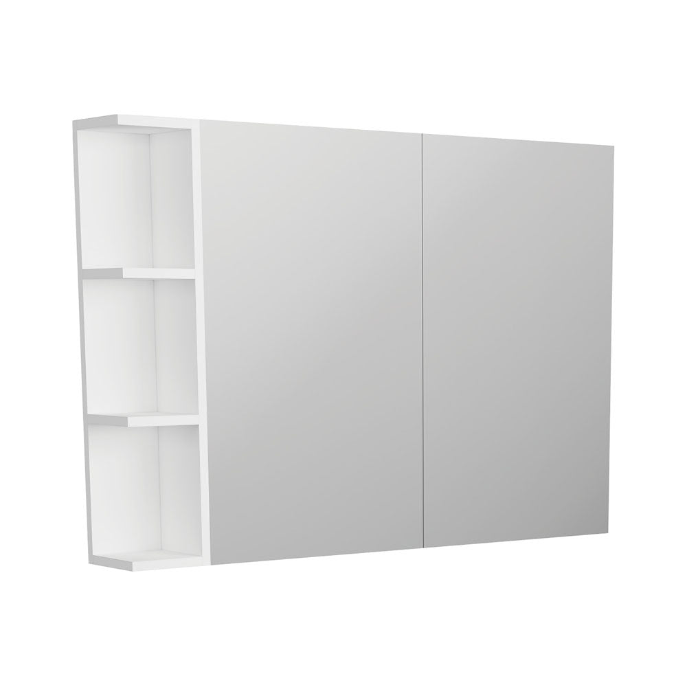 Pencil Edge Mirror Cabinet, 1 Side Shelf