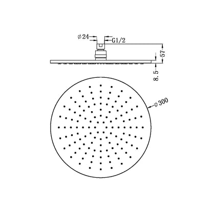 Round Shower Head | 300mm