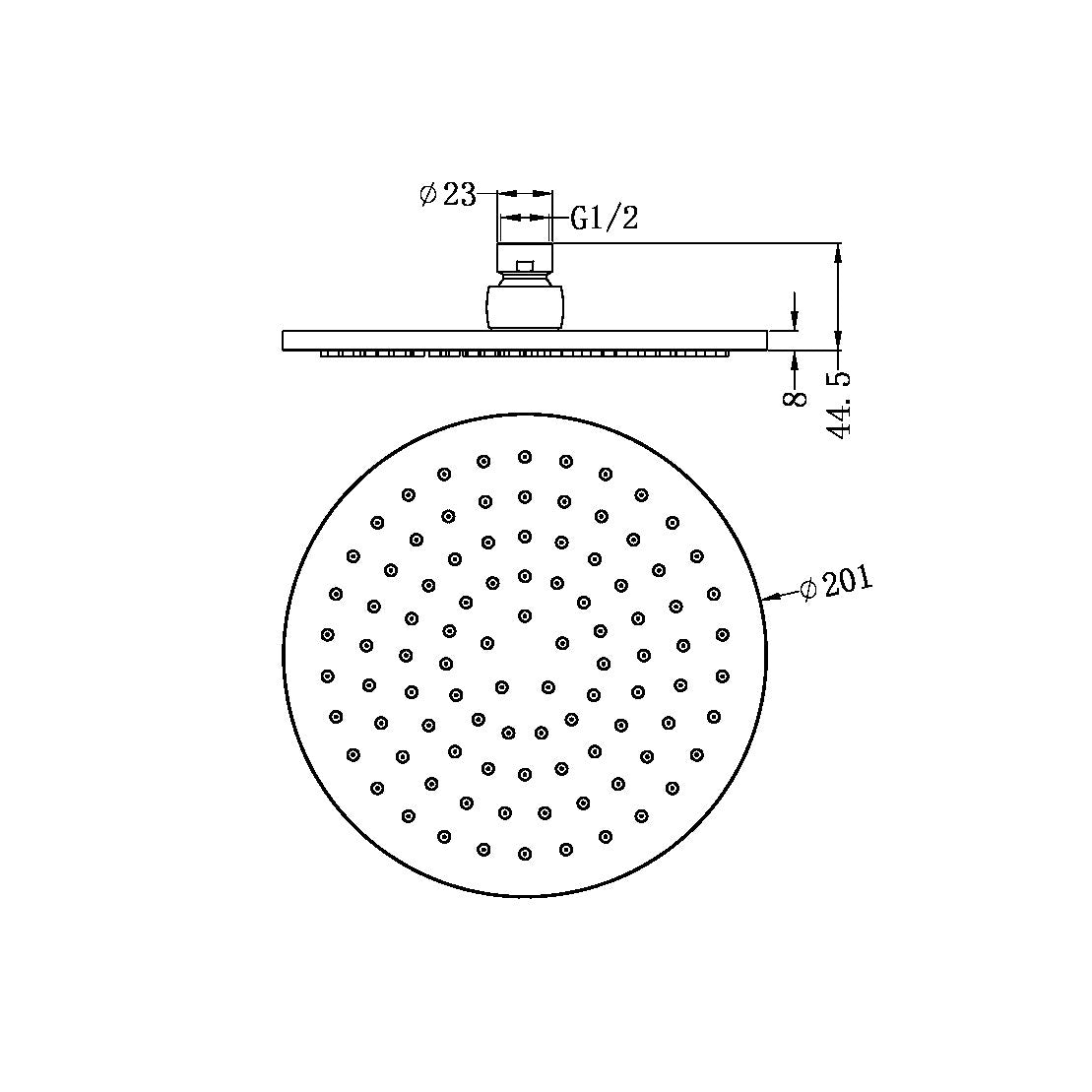 Round Shower Head | 200mm