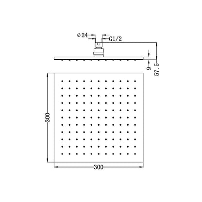 Square Shower Head | 300mm