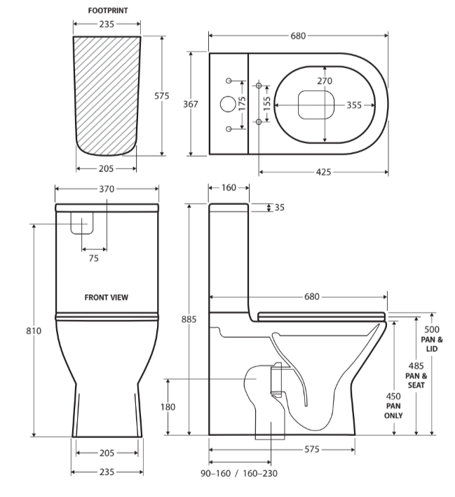 Delta Back-to-Wall Toilet Suite, Gloss White