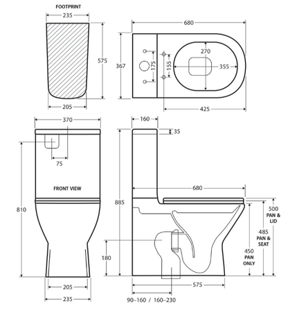 Delta Back-to-Wall Toilet Suite, Gloss White