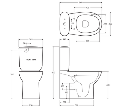 RAK Morning Back-to-Wall Toilet Suite, Alpine White with Top Inlet