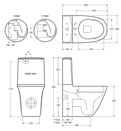 RAK Sensation Back-to-Wall Toilet Suite, Alpine White