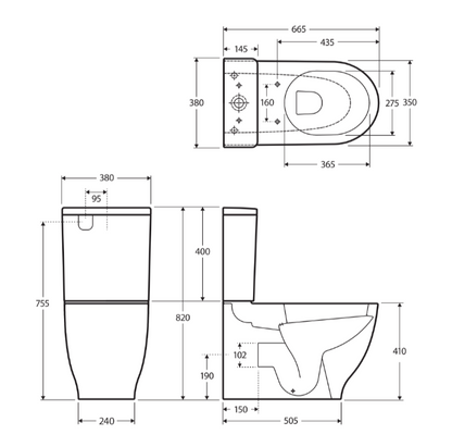 RAK Moon Back-to-Wall Toilet Suite, Gloss White