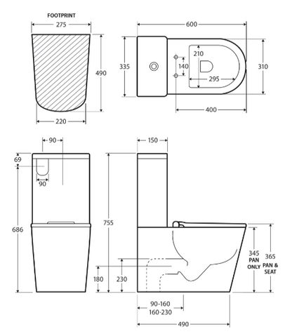 Isabella Junior Tornado Flush Back-to-Wall Toilet Suite with Anti-Vandal Kit