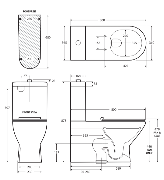 Delta Care Back-to-Wall Toilet Suite, Gloss White