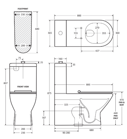 Delta Care Back-to-Wall Toilet Suite, Gloss White